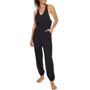 Spiritual Gangster Black Sleeveless Drawstring Jumpsuit